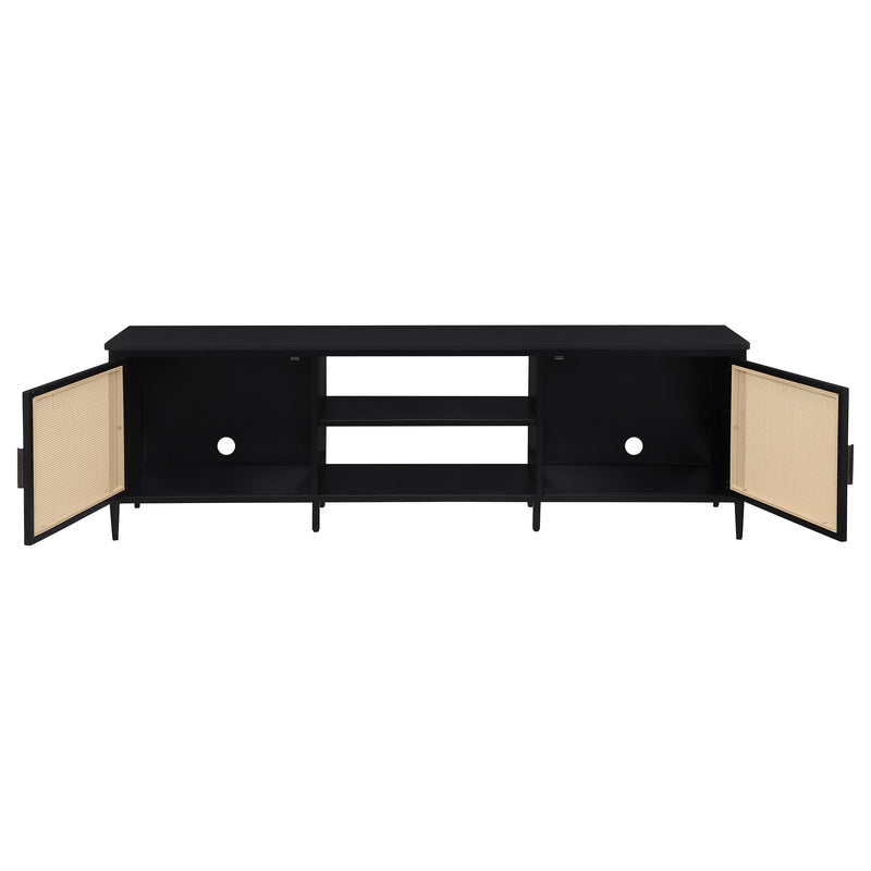  Coaster Furniture Amherst 710034 2-door 70-inch Metal TV Stand Media Console - Black IMAGE 3