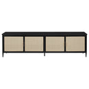  Coaster Furniture Amherst 710035 4-door 78-inch Metal TV Stand Media Console - Black IMAGE 2