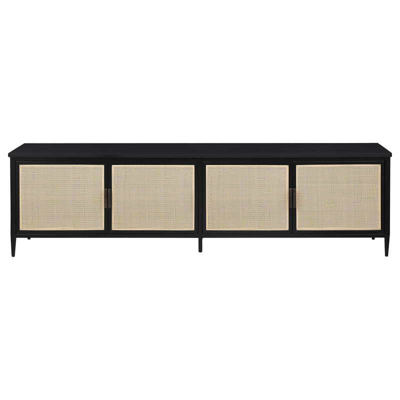  Coaster Furniture Amherst 710035 4-door 78-inch Metal TV Stand Media Console - Black IMAGE 2
