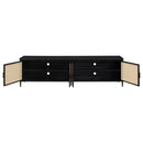  Coaster Furniture Amherst 710035 4-door 78-inch Metal TV Stand Media Console - Black IMAGE 3