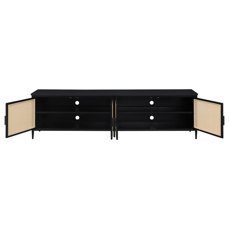  Coaster Furniture Amherst 710035 4-door 78-inch Metal TV Stand Media Console - Black IMAGE 3