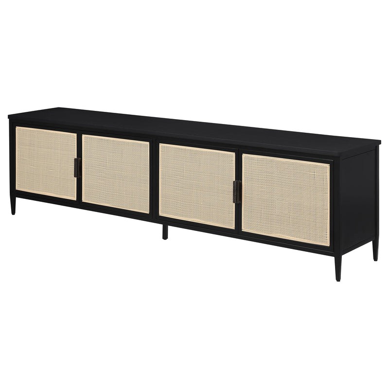  Coaster Furniture Amherst 710035 4-door 78-inch Metal TV Stand Media Console - Black IMAGE 4