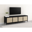  Coaster Furniture Amherst 710035 4-door 78-inch Metal TV Stand Media Console - Black IMAGE 9
