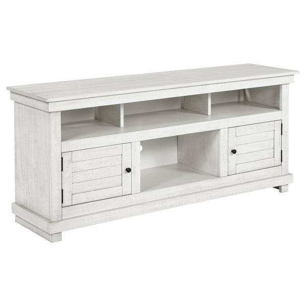  Coaster Furniture Payne 710052 60-inch TV Stand Media Console - Distressed White IMAGE 1