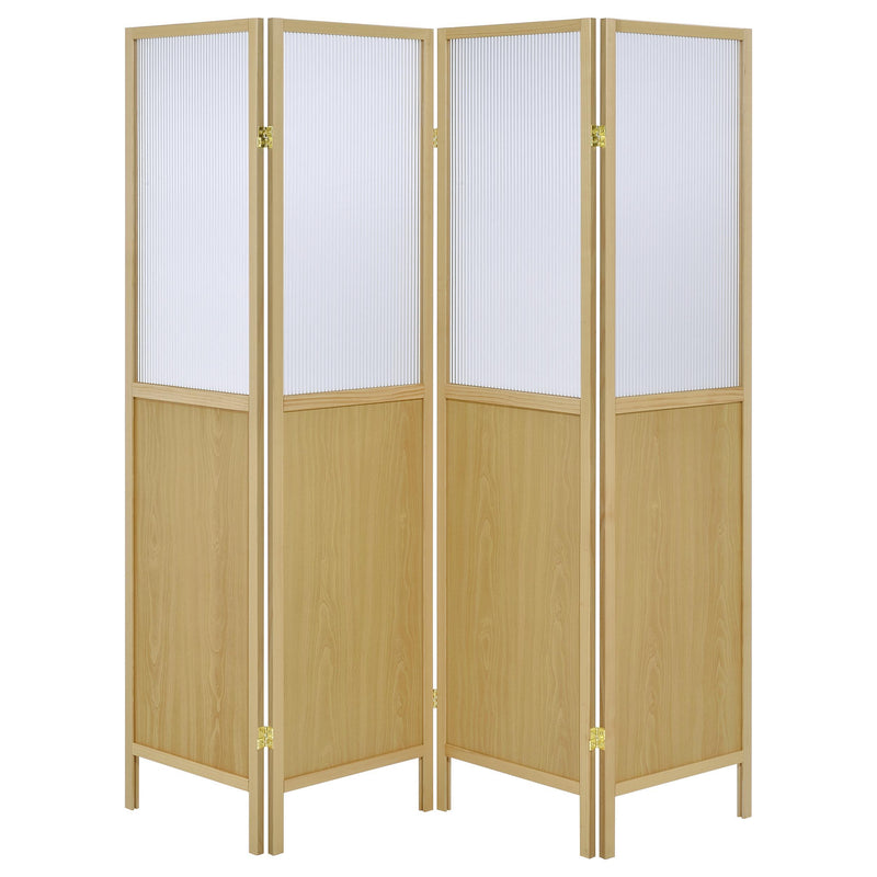  Coaster Furniture Mattison 960121 4-Panel Room Divider Folding Shoji Screen - Natural IMAGE 2