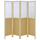  Coaster Furniture Mattison 960121 4-Panel Room Divider Folding Shoji Screen - Natural IMAGE 3