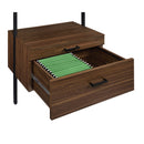  Coaster Furniture Owens 980074 96-inch 4-shelf Storage Wall Bookshelf - Walnut IMAGE 12