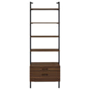  Coaster Furniture Owens 980074 96-inch 4-shelf Storage Wall Bookshelf - Walnut IMAGE 3