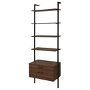  Coaster Furniture Owens 980074 96-inch 4-shelf Storage Wall Bookshelf - Walnut IMAGE 4