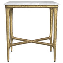  Coaster Furniture Baldwin 930091 Rectangular Marble Top Side Table - White and Gold IMAGE 2