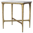  Coaster Furniture Baldwin 930091 Rectangular Marble Top Side Table - White and Gold IMAGE 3