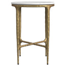  Coaster Furniture Baldwin 930081 Round Marble Top Side Table - White and Gold IMAGE 2