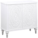  Coaster Furniture Cardella 950411 2-door Mandala Accent Cabinet - Distressed White IMAGE 1