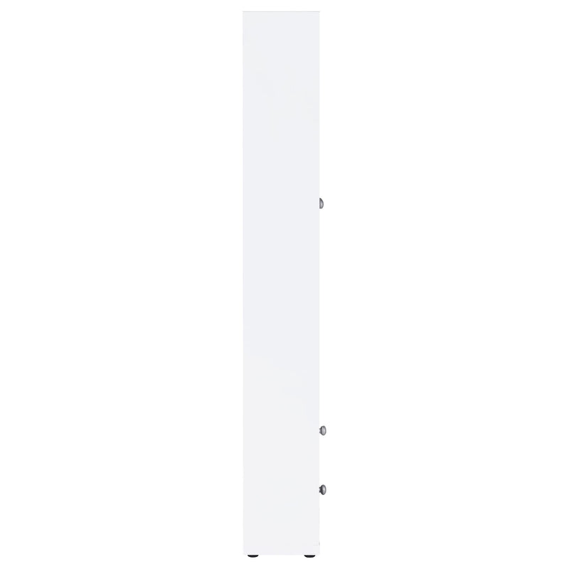  Coaster Furniture Hawthorne 953477 4-shelf Glass Door Tall Cabinet with Drawers - White IMAGE 8