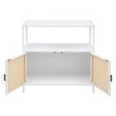  Coaster Furniture Amherst 961642 2-door Radio Weave Cane Metal Accent Cabinet - White IMAGE 3