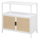  Coaster Furniture Amherst 961642 2-door Radio Weave Cane Metal Accent Cabinet - White IMAGE 4