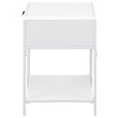  Coaster Furniture Amherst 930236 1-Drawer Radio Weave Cane Metal Bedside Table - White IMAGE 4