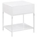 Coaster Furniture Amherst 930236 1-Drawer Radio Weave Cane Metal Bedside Table - White IMAGE 5