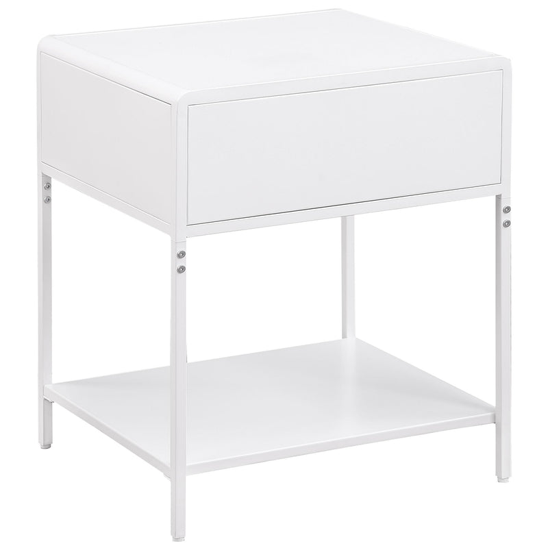  Coaster Furniture Amherst 930236 1-Drawer Radio Weave Cane Metal Bedside Table - White IMAGE 5