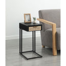  Coaster Furniture Amherst 931631 1-Drawer Radio Weave Cane Metal Side Table - Black IMAGE 7