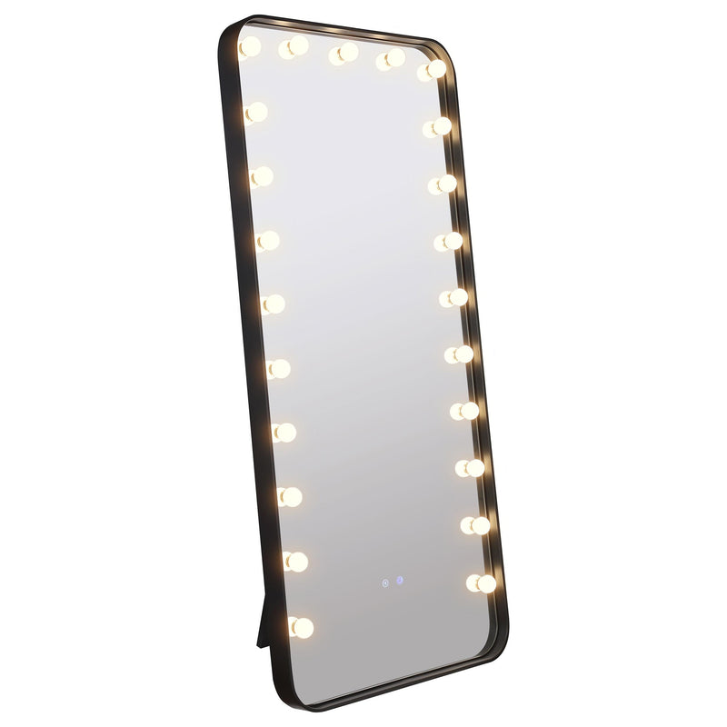  Coaster Furniture Canton 961577 32 x 71 Inch LED Standing Mirror with Speakers - Black IMAGE 2
