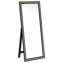  Coaster Furniture Windrose 960962 28 x 67 Inch Tempered LED Standing Mirror - Black IMAGE 3