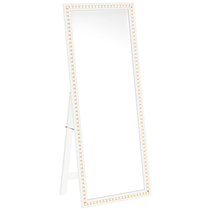  Coaster Furniture Windrose 960963 28 x 67 Inch Tempered LED Standing Mirror - White IMAGE 3