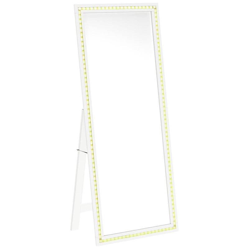  Coaster Furniture Windrose 960963 28 x 67 Inch Tempered LED Standing Mirror - White IMAGE 5