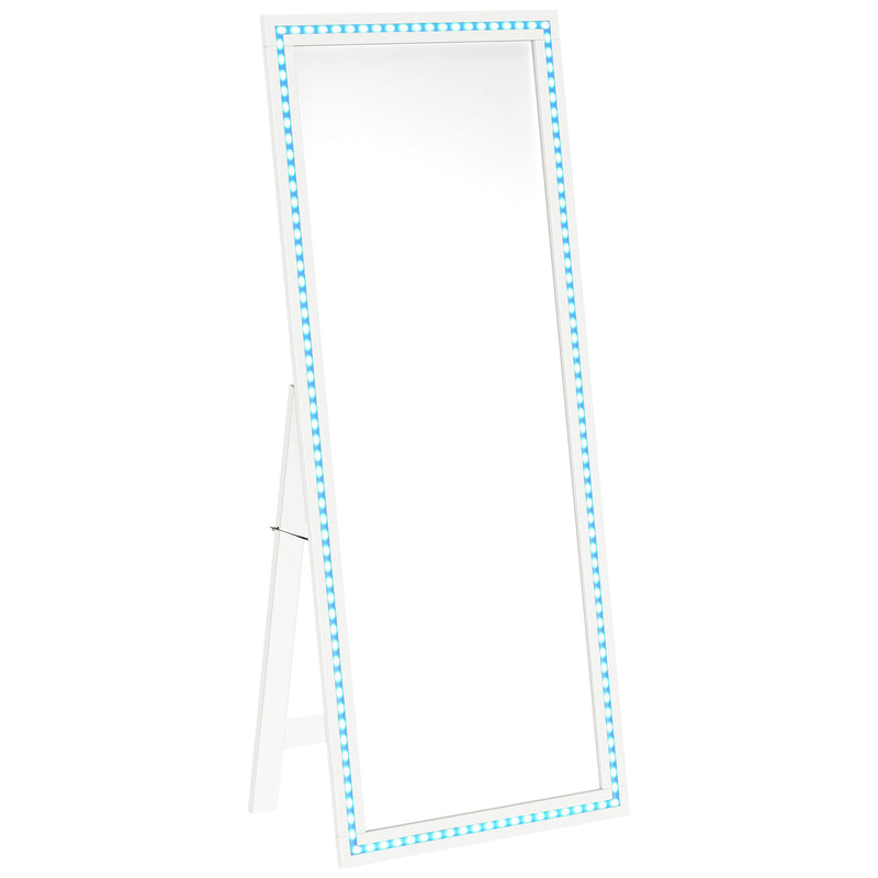  Coaster Furniture Windrose 960963 28 x 67 Inch Tempered LED Standing Mirror - White IMAGE 7