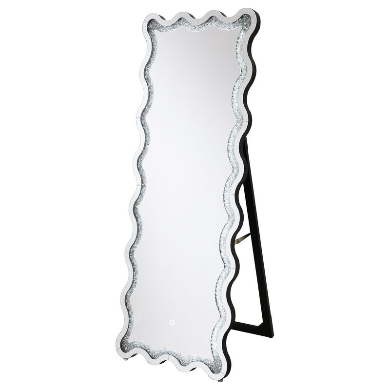  Coaster Furniture Brixey 961473 24 x 63 Inch LED Lighting Standing Floor Mirror - Black IMAGE 10