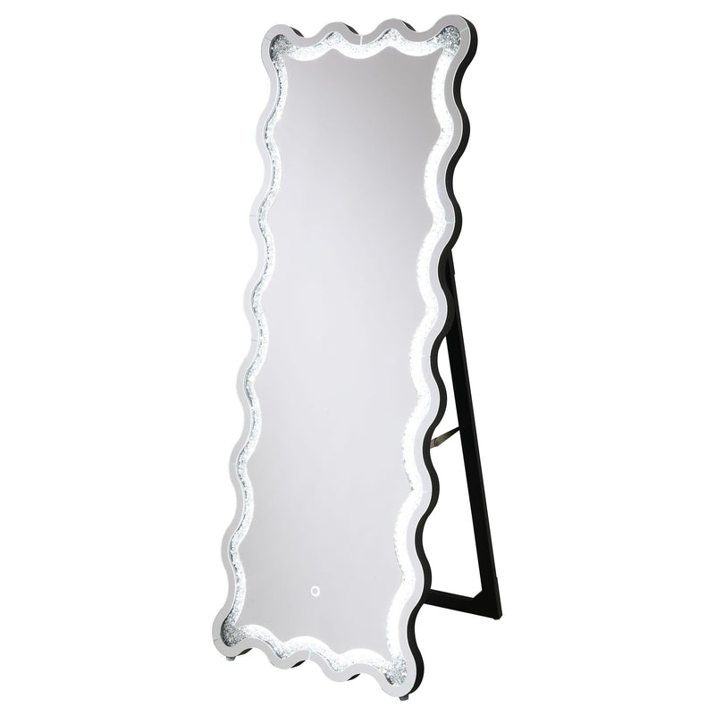  Coaster Furniture Brixey 961473 24 x 63 Inch LED Lighting Standing Floor Mirror - Black IMAGE 12