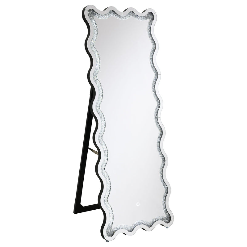  Coaster Furniture Brixey 961473 24 x 63 Inch LED Lighting Standing Floor Mirror - Black IMAGE 2