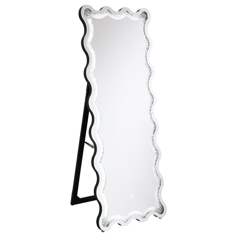  Coaster Furniture Brixey 961473 24 x 63 Inch LED Lighting Standing Floor Mirror - Black IMAGE 3