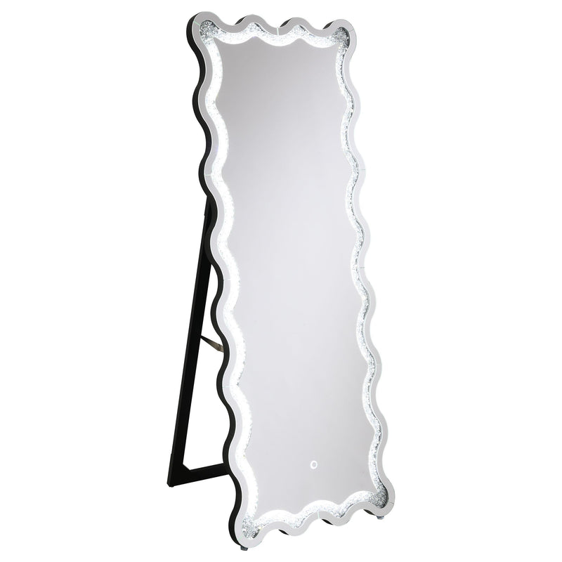  Coaster Furniture Brixey 961473 24 x 63 Inch LED Lighting Standing Floor Mirror - Black IMAGE 4