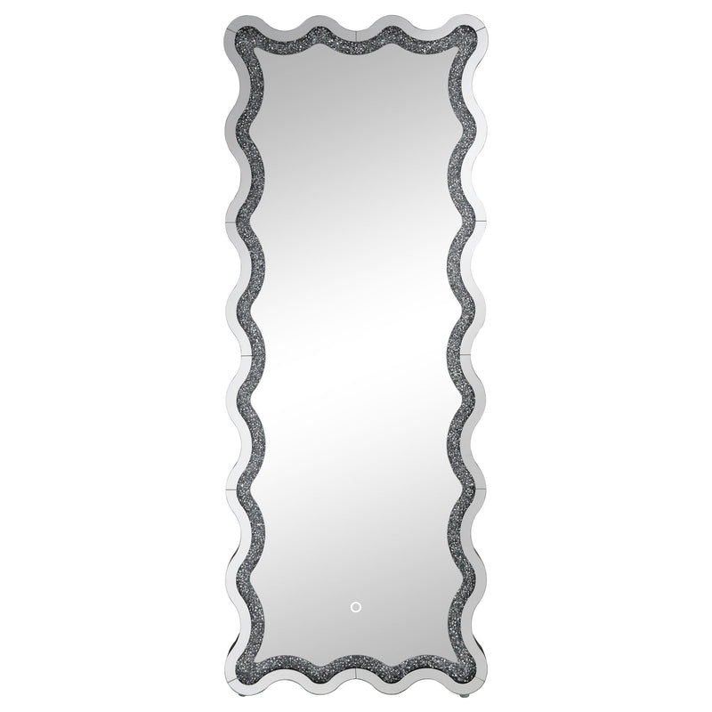  Coaster Furniture Brixey 961473 24 x 63 Inch LED Lighting Standing Floor Mirror - Black IMAGE 5