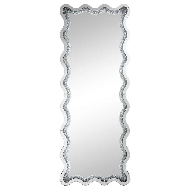  Coaster Furniture Brixey 961473 24 x 63 Inch LED Lighting Standing Floor Mirror - Black IMAGE 6