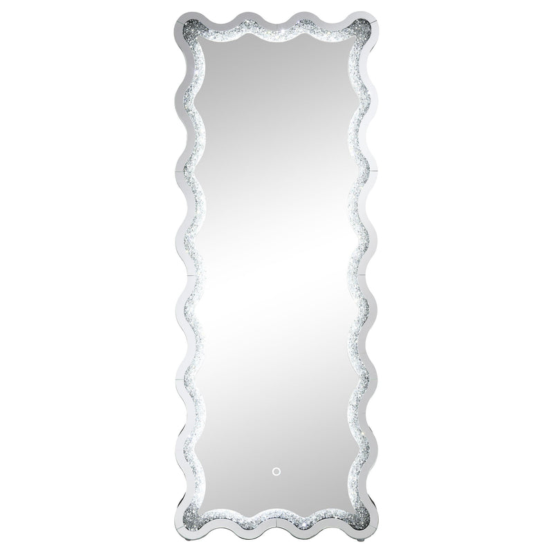  Coaster Furniture Brixey 961473 24 x 63 Inch LED Lighting Standing Floor Mirror - Black IMAGE 7