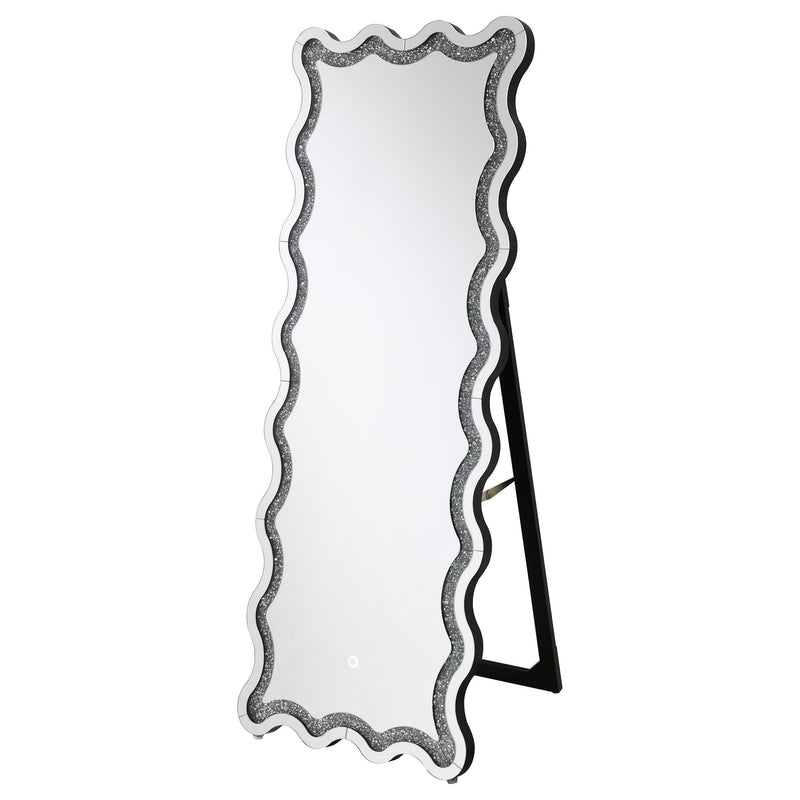  Coaster Furniture Brixey 961473 24 x 63 Inch LED Lighting Standing Floor Mirror - Black IMAGE 9