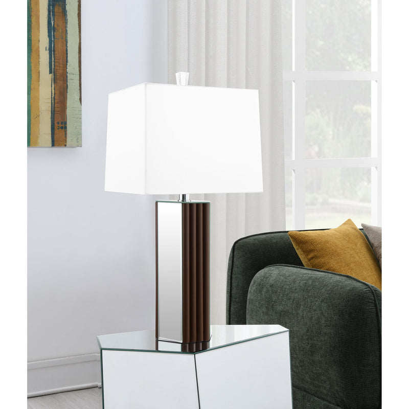 Coaster Furniture Elena 920177 30-inch Square Tapered Mirrored Table Lamp - Brown IMAGE 6