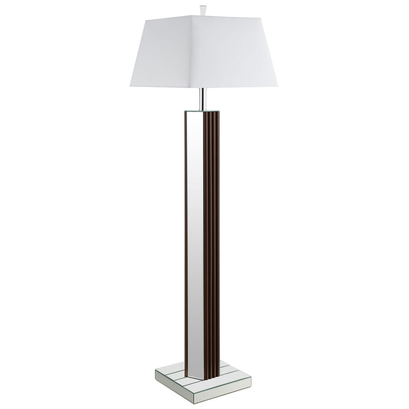  Coaster Furniture Elena 920178 67-inch Square Tapered Mirrored Floor Lamp - Brown IMAGE 2