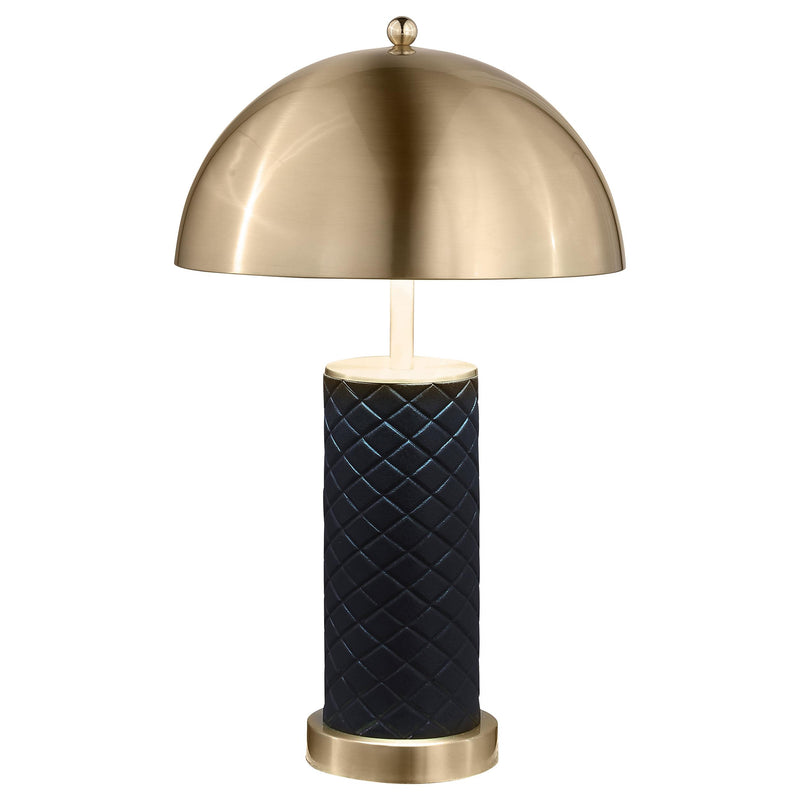  Coaster Furniture Ferris 920228 23-inch Dome Quilted Table Lamp - Black IMAGE 1