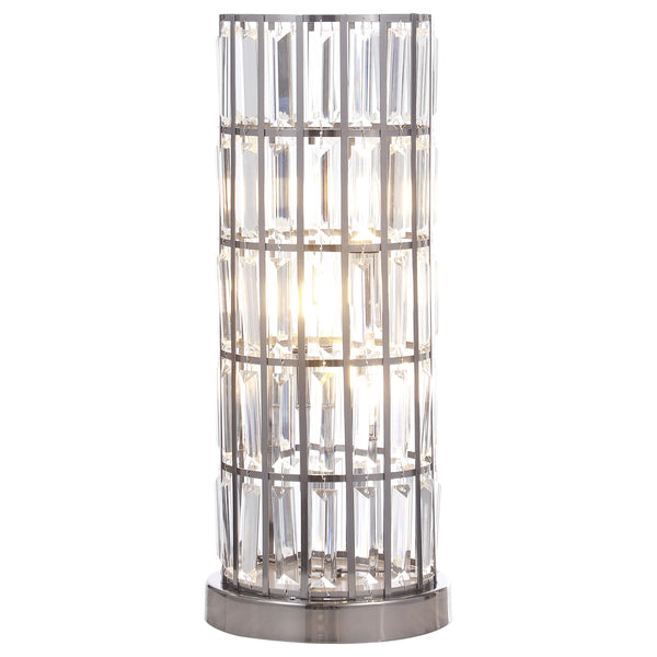  Coaster Furniture Wanda 920234 20-inch Crystal Shade Bedside Table Lamp - Black IMAGE 1