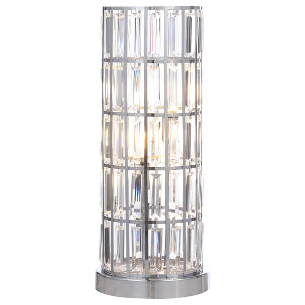  Coaster Furniture Wanda 920235 20-inch Crystal Shade Bedside Table Lamp - Silver IMAGE 1