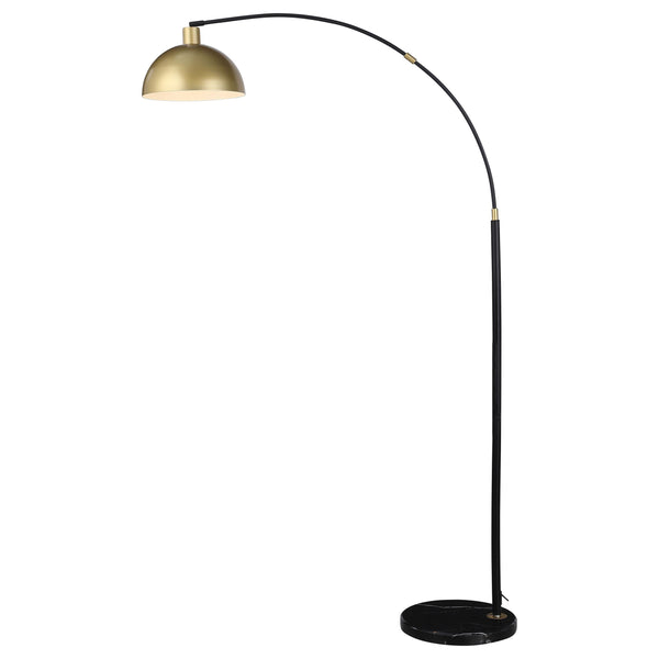  Coaster Furniture Gloria 920059 74-inch Arched Dome Shade Metal Floor Lamp - Black IMAGE 1