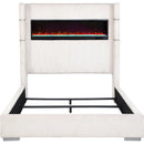  Coaster Furniture Tisdall 306032Q Upholstered Queen Flame Visualizer Bed - Cream IMAGE 4