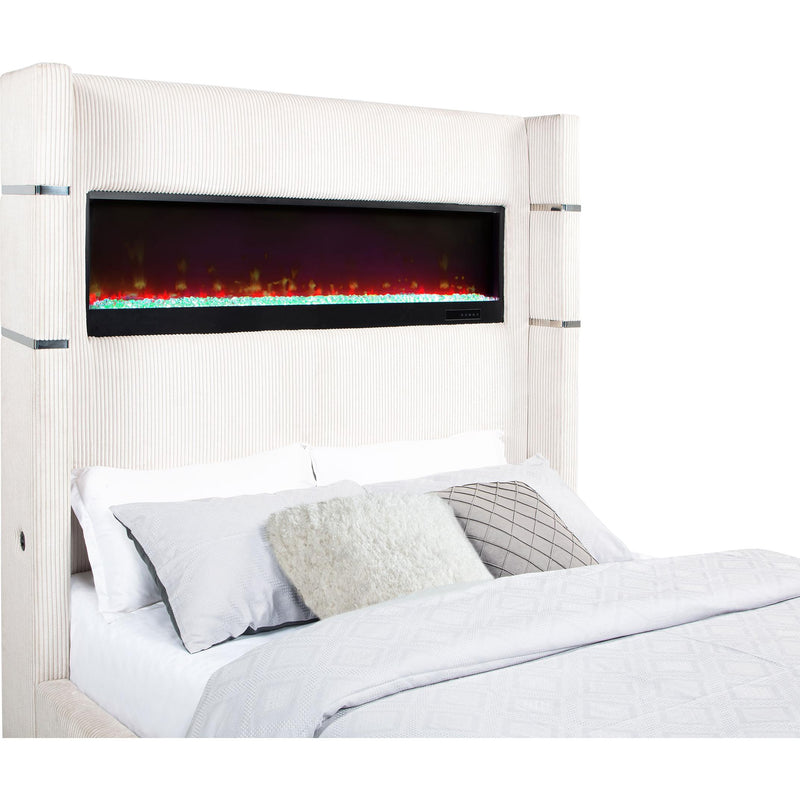  Coaster Furniture Tisdall 306032Q Upholstered Queen Flame Visualizer Bed - Cream IMAGE 7