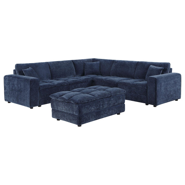  Coaster Furniture Atlantic 551821-SETA 7-piece Upholstered Modular Sectional Sofa - Blue IMAGE 1