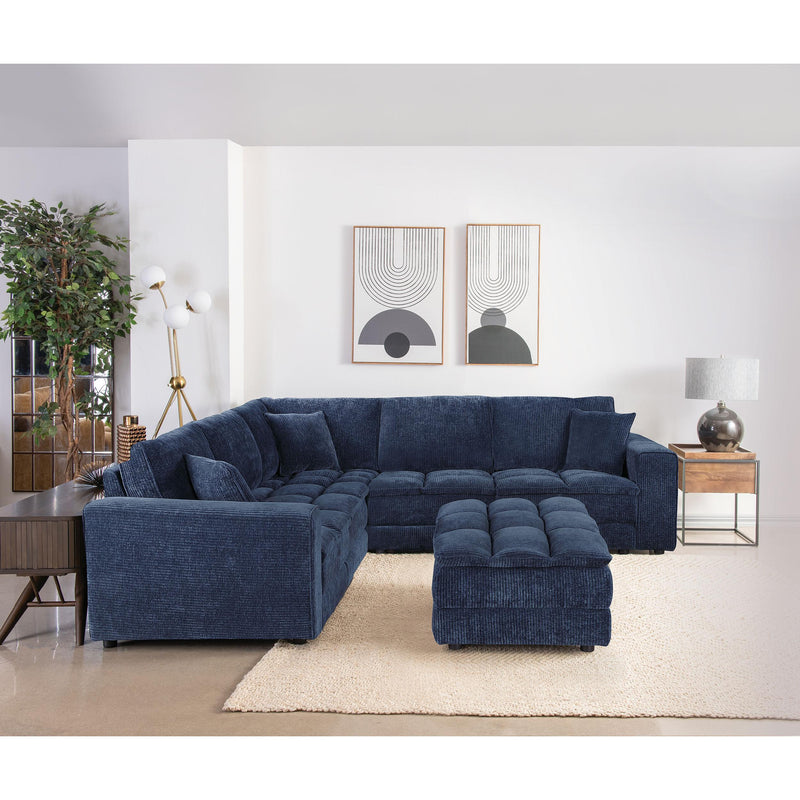  Coaster Furniture Atlantic 551821-SETA 7-piece Upholstered Modular Sectional Sofa - Blue IMAGE 2