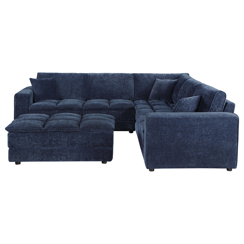  Coaster Furniture Atlantic 551821-SETA 7-piece Upholstered Modular Sectional Sofa - Blue IMAGE 3