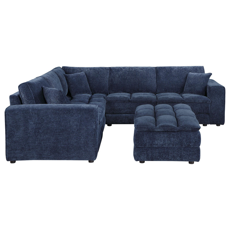  Coaster Furniture Atlantic 551821-SETA 7-piece Upholstered Modular Sectional Sofa - Blue IMAGE 4